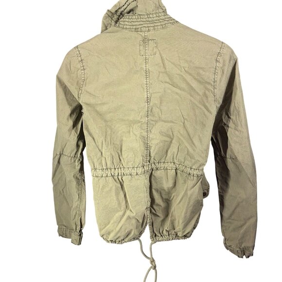 American Eagle Olive Green Cotton Utility Hooded Jacket Xs/Tp Lightweight Milita - Picture 2 of 7
